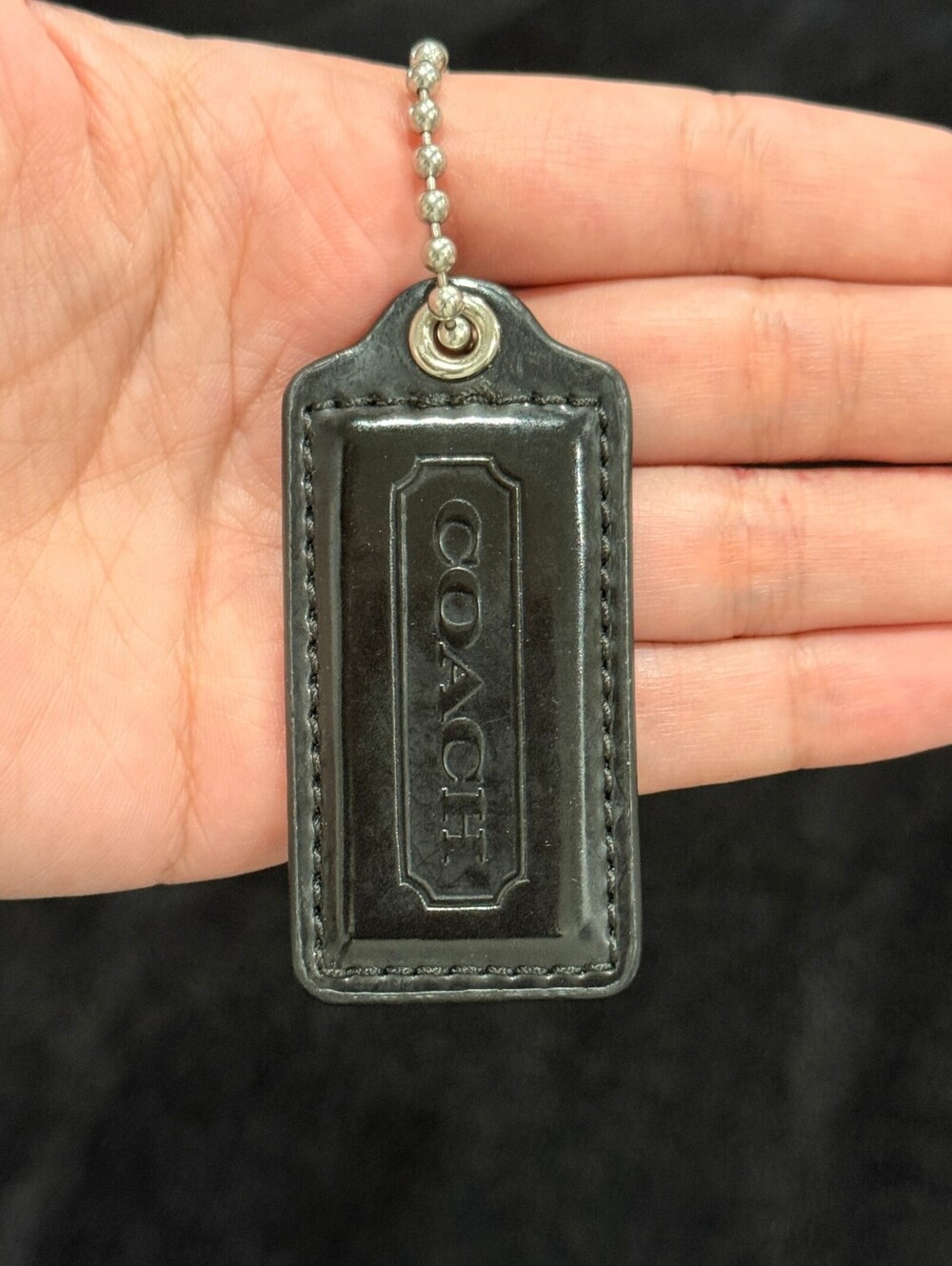 2.5" Y2K Coach Leather Key Fob Keychain Hang Tag Hangtag